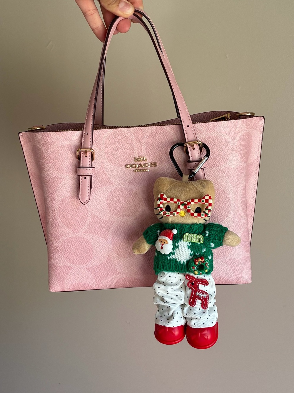 Hello Kitty Holiday Plush Christmas Keychain Bag Charm
